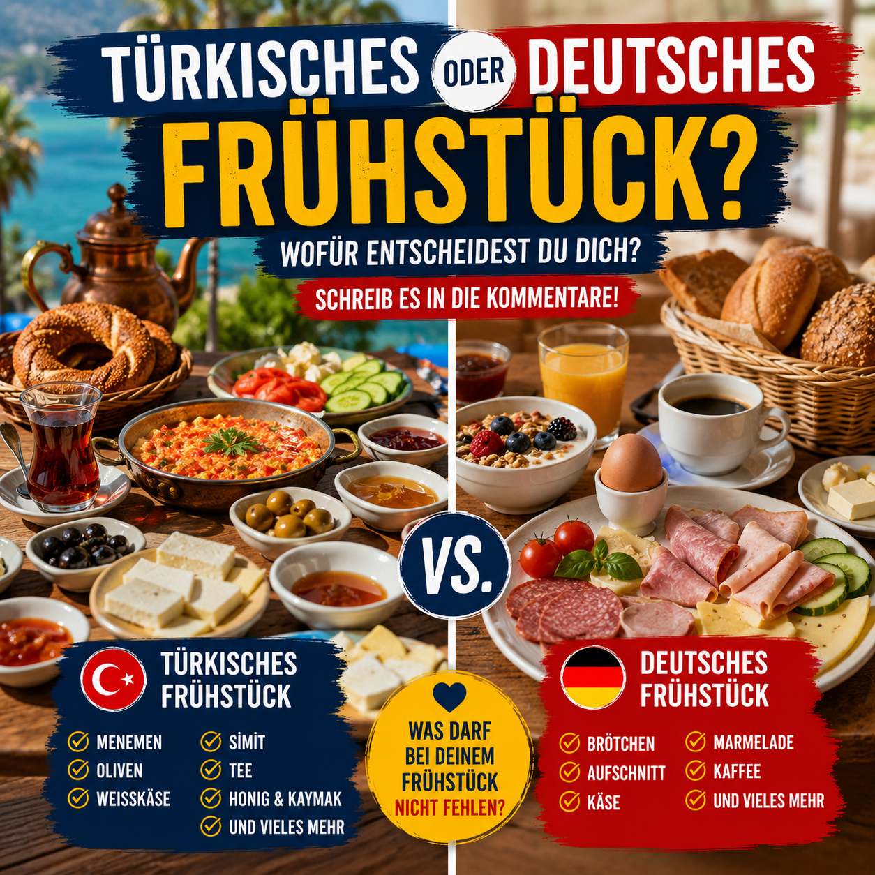 Türkisches Frühstück oder deutsches Frühstück?