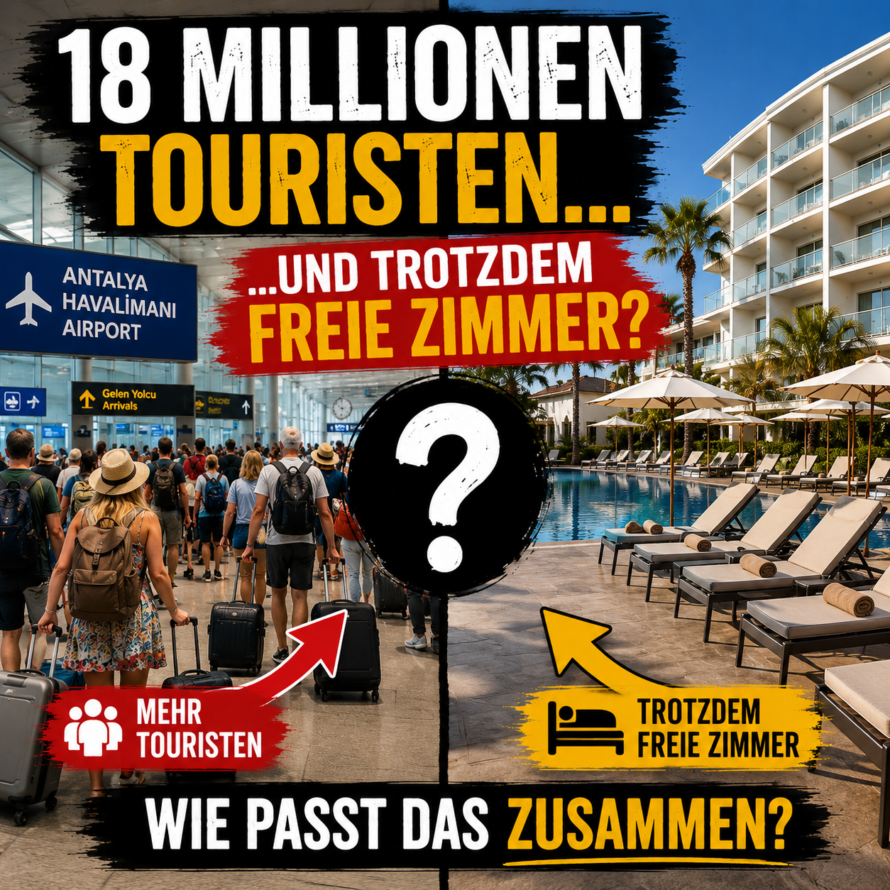 Antalya steuert auf 18 Millionen Touristen zu – trotzdem klagen viele Hotels über freie Zimmer.